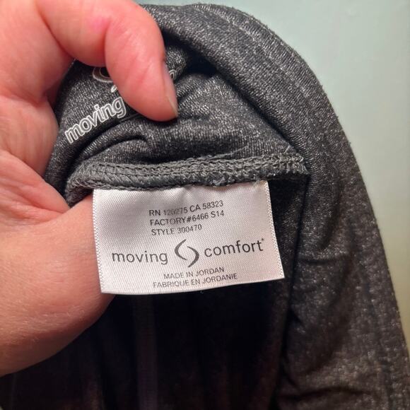 Moving Comfort Urban Gym Capri Leggings Small S Gray Ruched Ankle Tie Workout - Picture 8 of 9